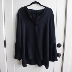 NWT Lafayette Navy Long Sleeve Blouse